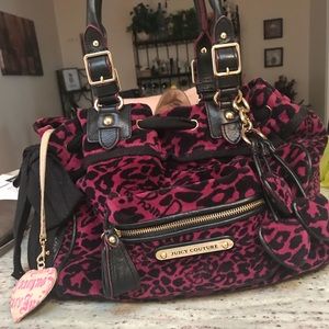 Juicy Couture Magenta Leopard Velour Purse